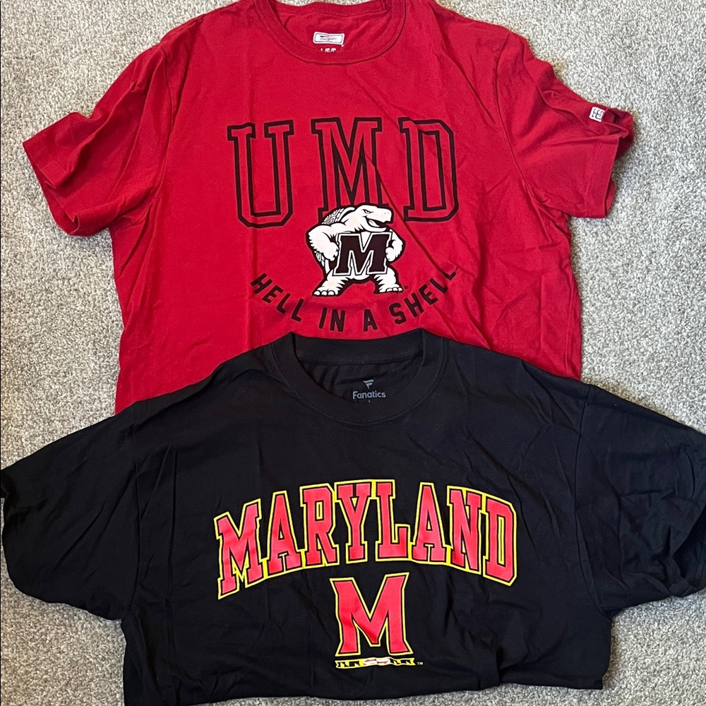 University of Maryland men’s tshirts
Two for one !